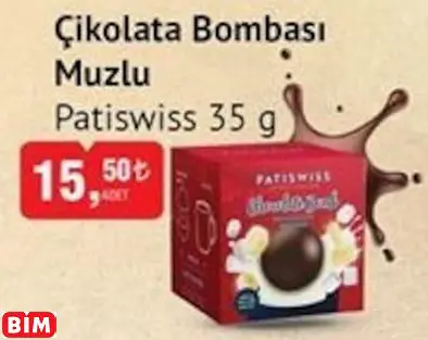 PATİSWİSS  ÇİKOLATA BOMBASI MUZLU